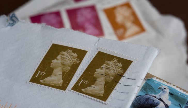 Stamps on letters bearing Queen Elizabeth