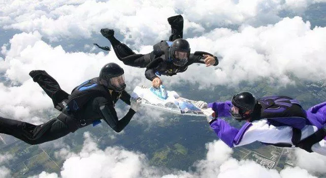 Extreme Ironing Whilst Skydiving