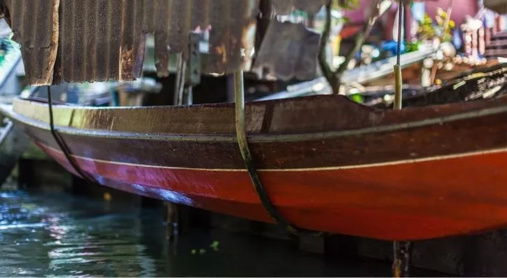 The hull of a ship