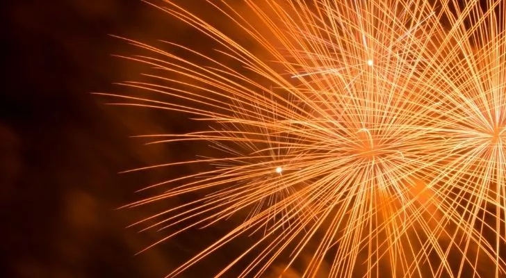 Orange fireworks