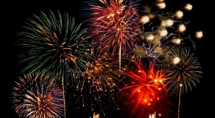 Lots of colorful fireworks