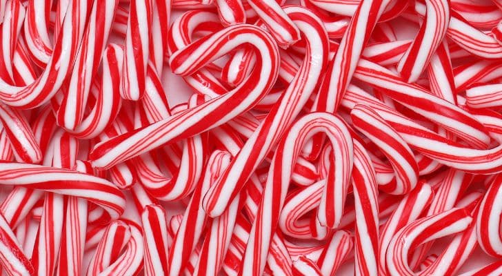 Red-and-white candy canes.