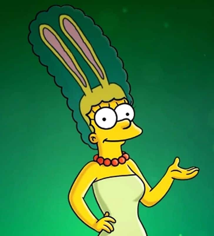 Marge Simpson with rabbit ears.