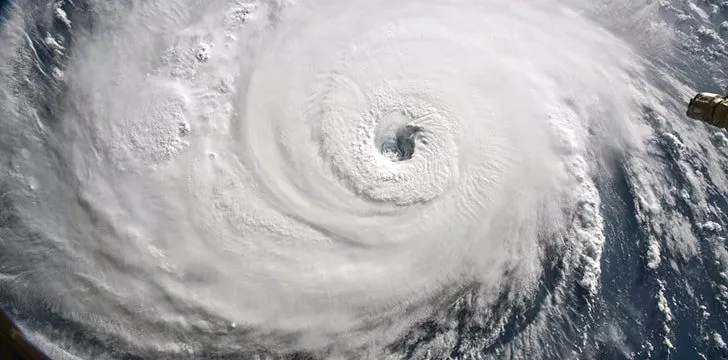 Earth's hurricanes usually have a small eye surrounded by a larger outer band.