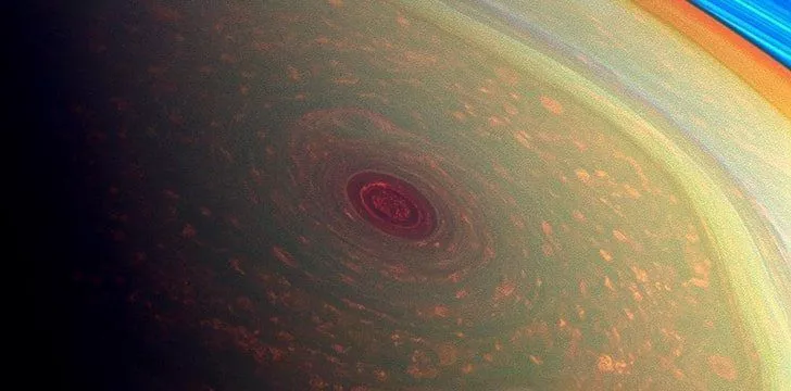 Saturn's Hurricane is Stuck