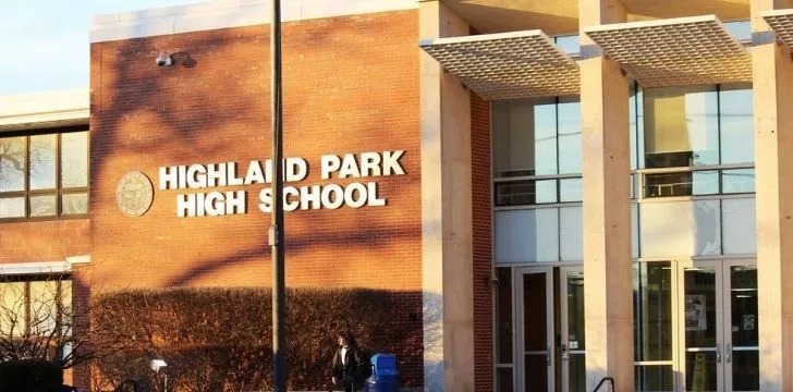 A picture of Highland Park high School building