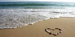 Love Heart on the Beach