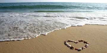 Love Heart on the Beach