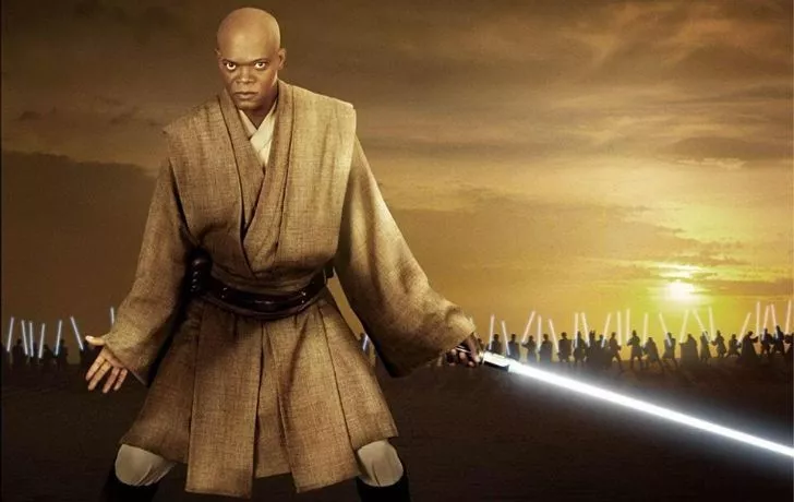 Mace Windu with a white saber