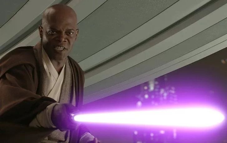 Mace Windu with a purple saber