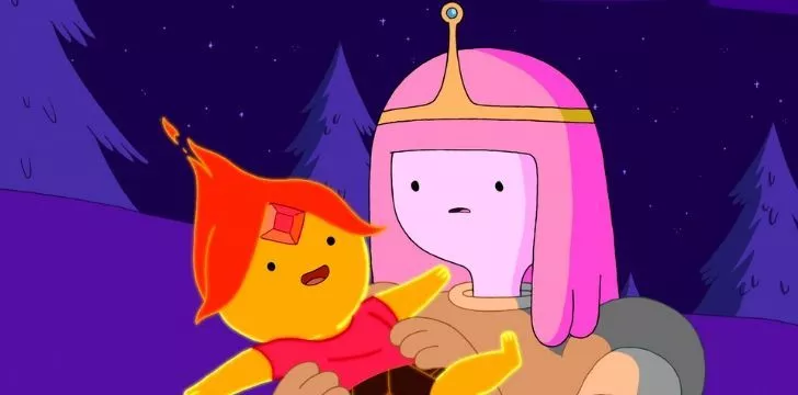 Princess Bubblegum holding a baby