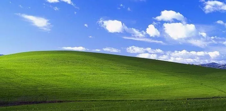 The rolling hills background for XP sold for millions of dollars!