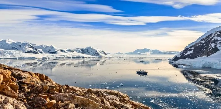 A serve image of Antarctica.