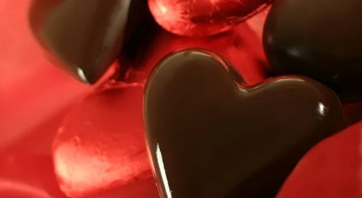 A chocolate love heart