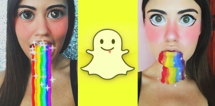 Rainbow vomit filters on Snapchat