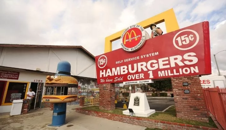 A McDonalds restaurant in the 1980s in the US