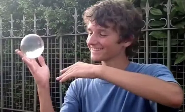 Contact juggling using the palms.