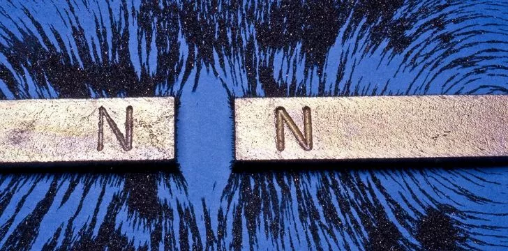 North and south magnets attracting