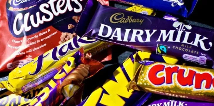 Many chocolate bars made by Cadbury's.