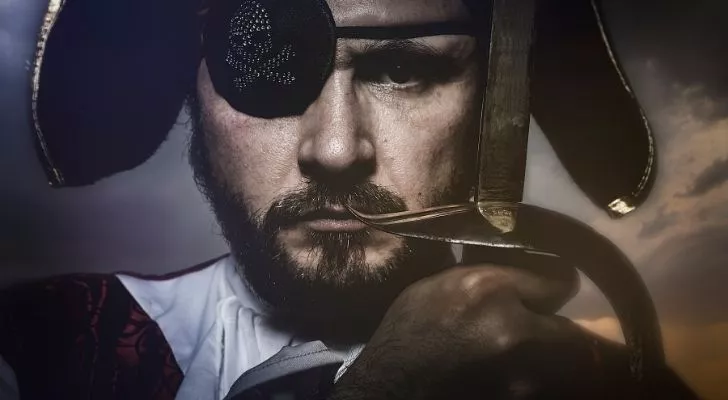A pirate wearing an eye patch