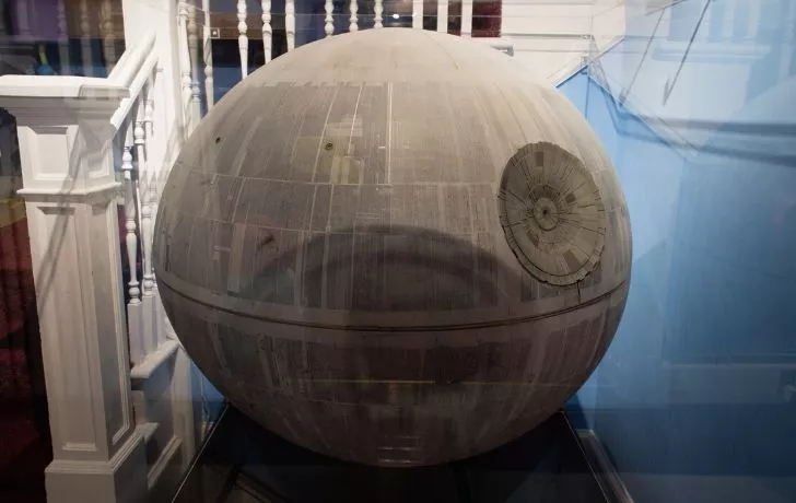 Photo of the Star Wars Death Star prop.