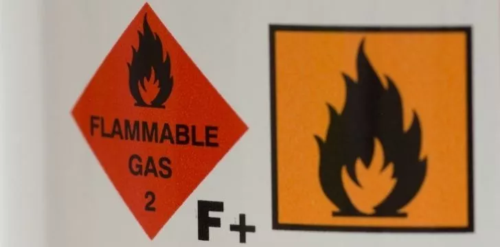 Flammable gas sign