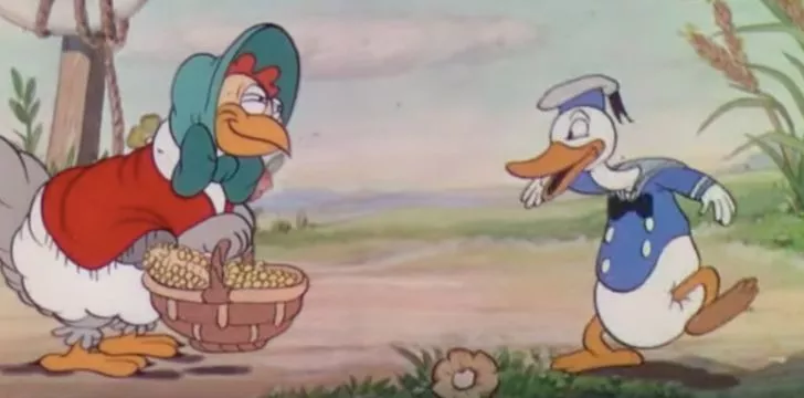 Donal'd Duck in the movie Wise Little Hen.