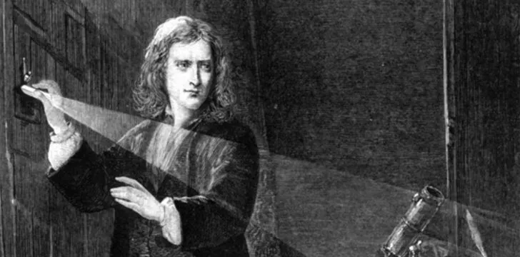 Isaac Newton shining light