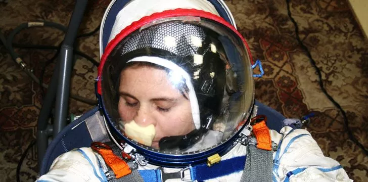 Velcro patch in Astronauts Helmet