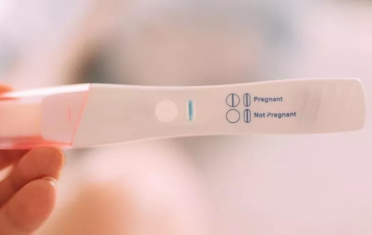 A negative reading pregnancy test