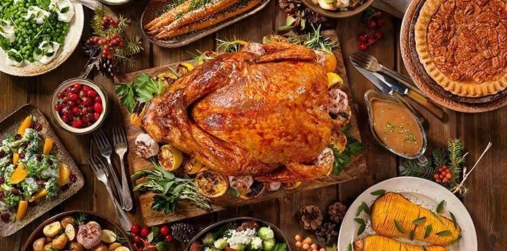 The average person eats 4,500 calories at their Thanksgiving dinner.