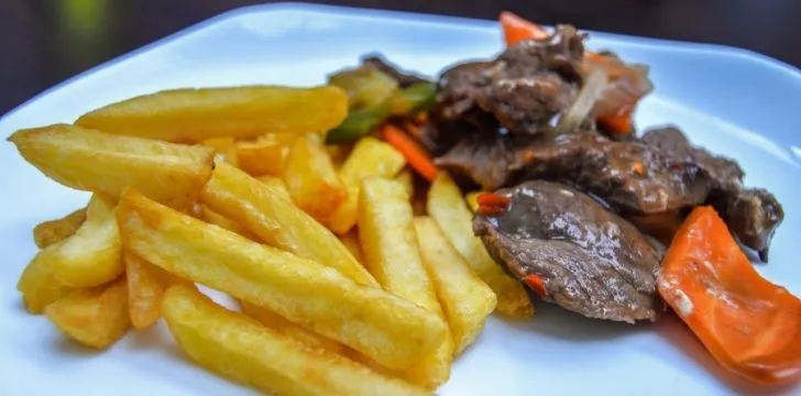 Kangaroo steaks and chunky French fries