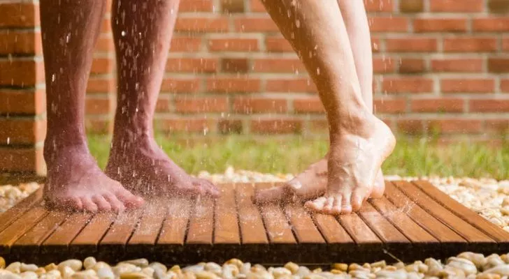 Showering With A Friend Outdoors