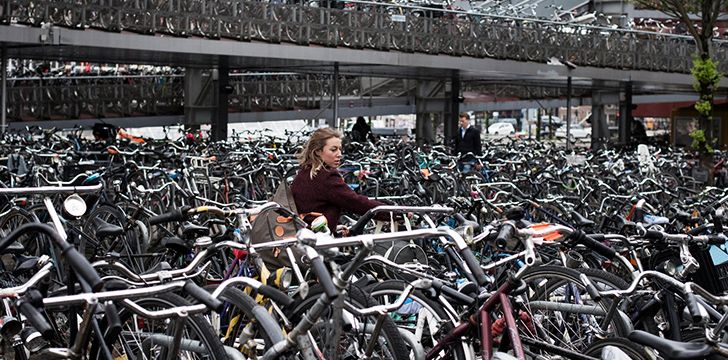 There are more than 1 million bicycles in Amsterdam.