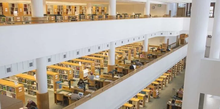 British Library book shelves.