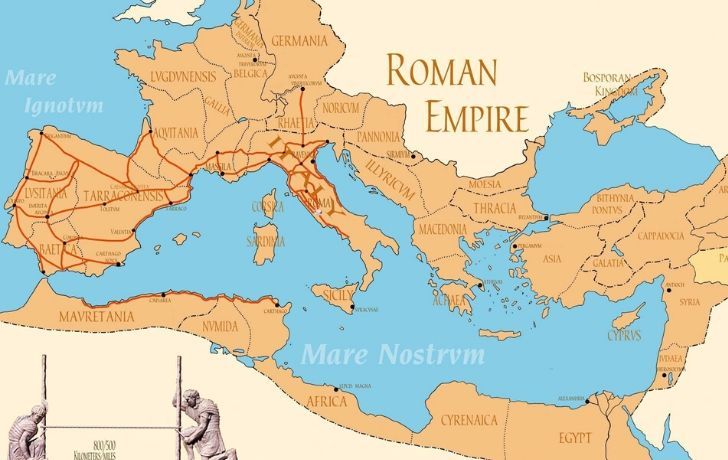 A map of the entire Ancient Roman map.