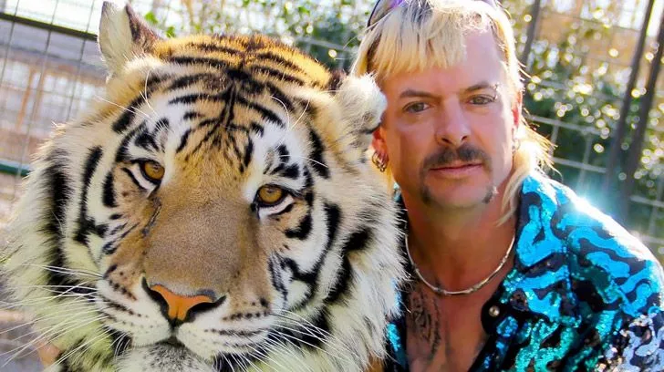 Joe Exotic and one of his tigers