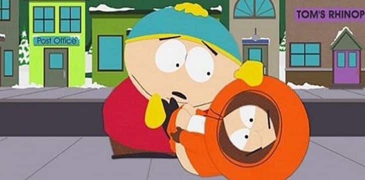 Cartman looking surprised that Kenny died.