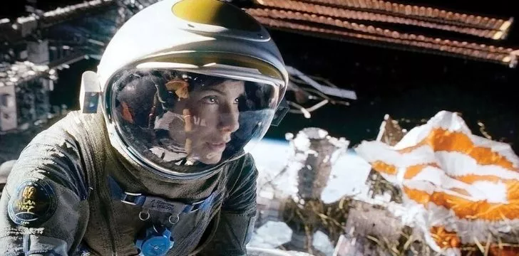 Sandra Bullock in the movie Gravity