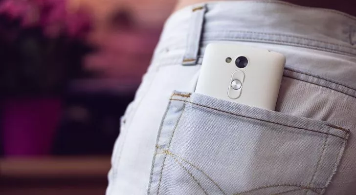 Jeans with phone in the pocket
