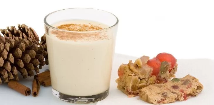 Eggnog in a small glass