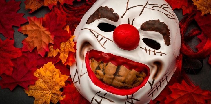 A scary clown mask