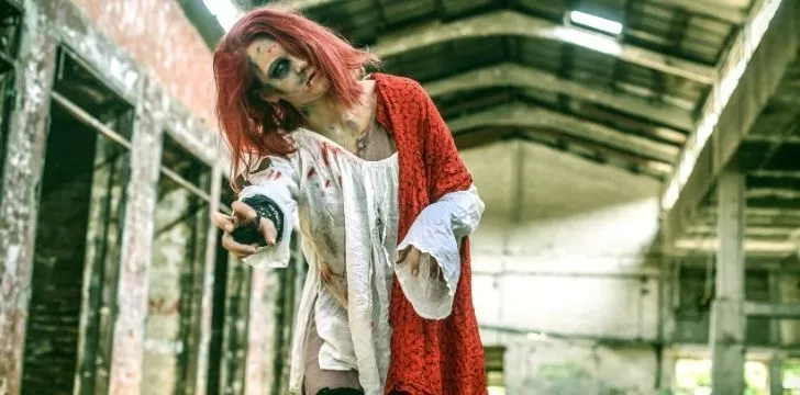 A female zombie walker