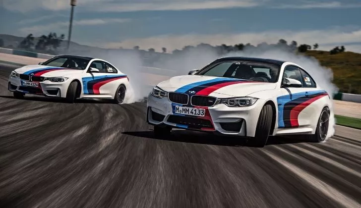 Two BMW cars drifting