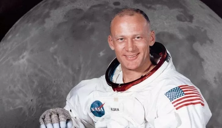 Buzz Aldrin in his space suite