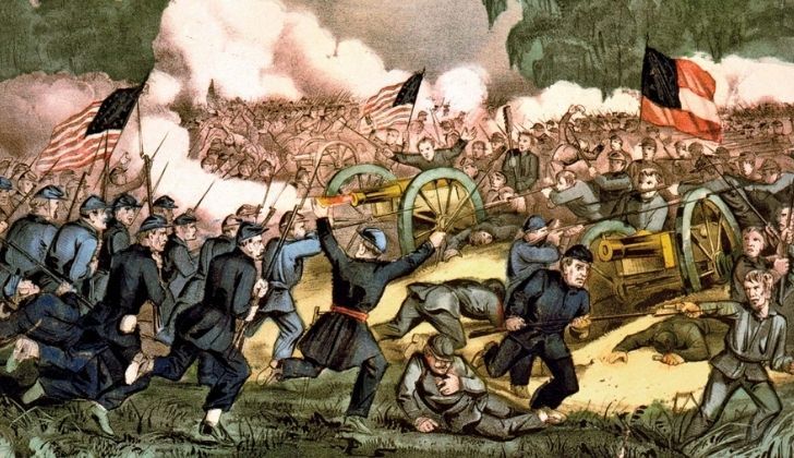 An illustration of the Battle of Gettysburg