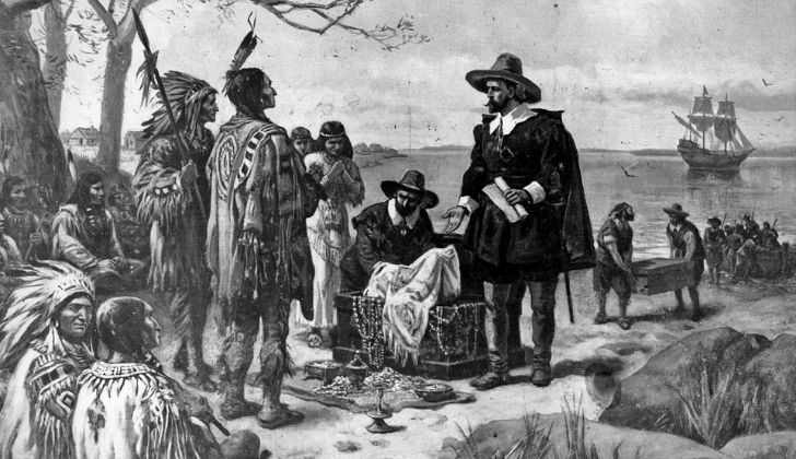 A black and white illustration of the Lenape Tribe