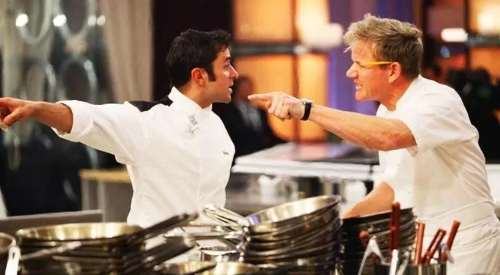 Gordon Ramsay looking mighty angry at a chef