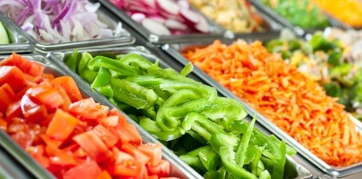 A fresh colorful salad bar