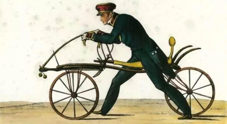 The first bicycle ever invented in 1817